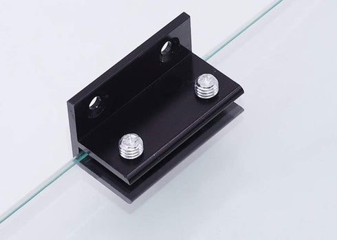 4pcs Aluminum Alloy Glass Clamp Holder, 8-12mm Thickness, Black
