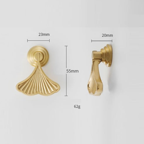 SANCHAKOU 2 Pack Furniture Knobs Brass Bedside Table Chinese Style Drawer Handles Gold Wardrobe Cabinet Handles Copper