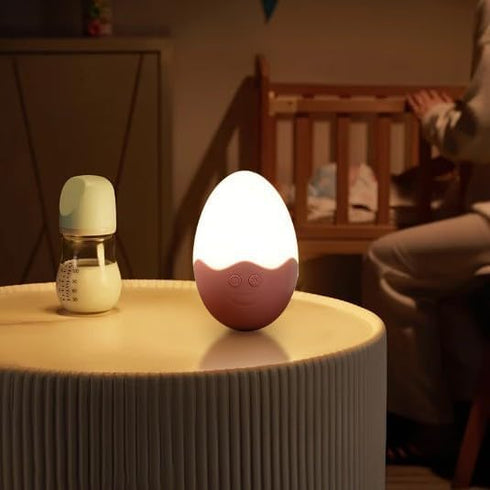 7 Kids Night Light, LED Touch Baby Egg Light for Nursery, Warm White & RGB Colors Changing, Tumbler Touch Night Lamp