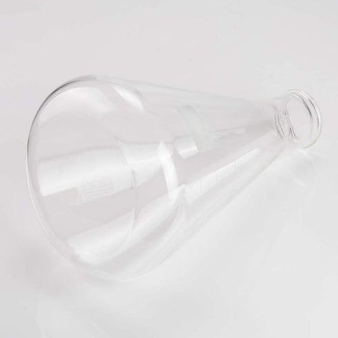 Glass Narrow Mouth Erlenmeyer Flask, 2 L Borosilicate Glass Heavy Wall Flask with Heavy Duty Rim