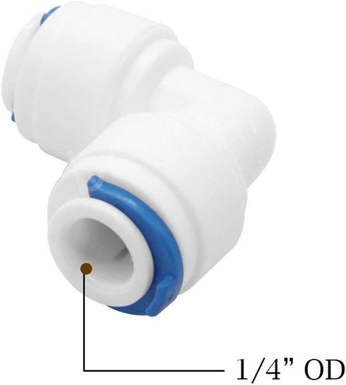 Beduan Water Push to Connect Quick Connect Fitting 1/4" Tube OD for RO Water Reverse Osmosis System (Pack of 16)
