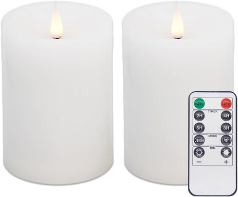 Flameless LED Candles, Realistic Flickering Flame, Set of Multiple (White, Set of