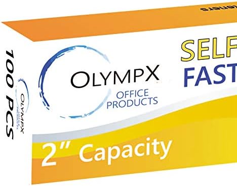 Olympx 2” Capacity Economy Self Adhesive Prong Paper Fastener Bases, Pack of 5 (100 pcs/Pack)