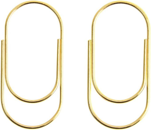 Gold Jumbo Paper Clips, 20pcs Oversized, 50mm/2 inch, Non Skid Smooth Finish Steel Wire Office Supply