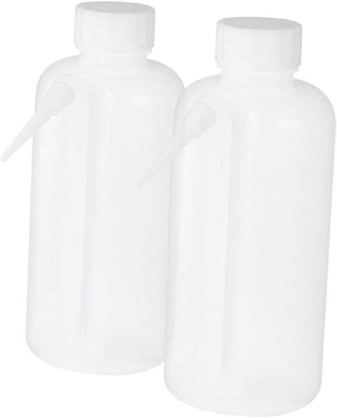 RUNROTOO 2pcs 500ml Wide Mouth Wash Bottles Reusable Portable Squeeze Bottles for Laboratory Chemicals and Body Wash