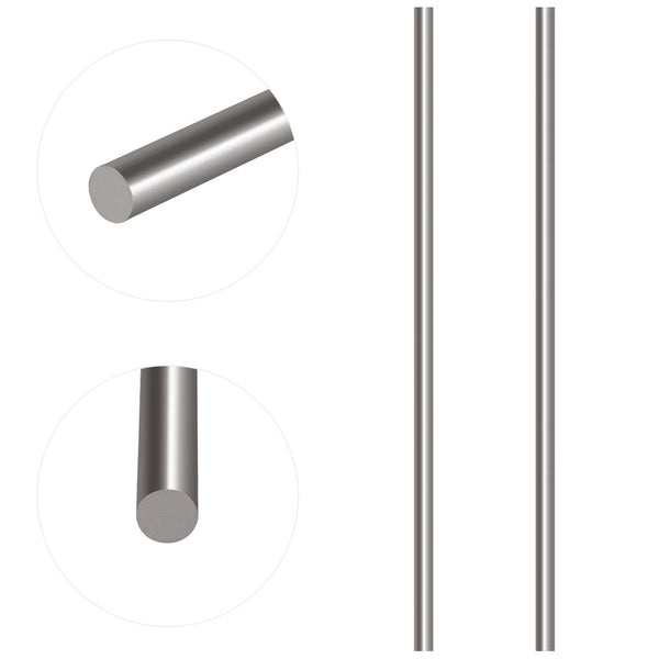 Glarks 2Pcs 5mm x 356mm Stainless Steel Solid Metal Round Rod for DIY RC Model Car, Helicopter, Airplane
