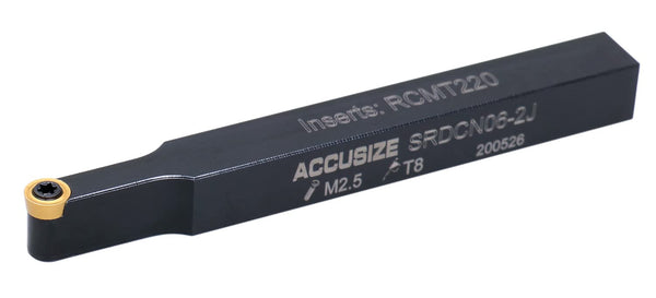 Accusize Industrial Tools 3/8 x 3-1/2 in SRDCN06-2J Indexable Toolholder for RCMT220 Inserts