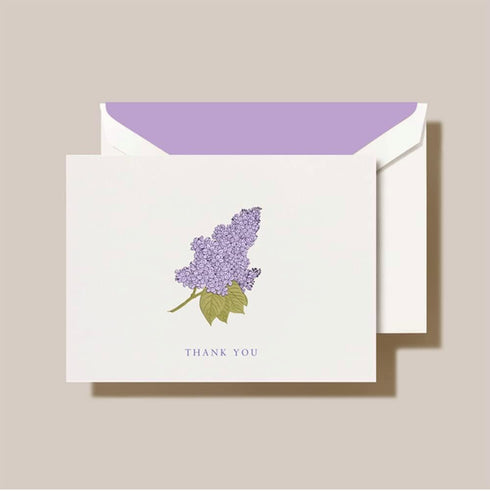 Crane & Co. Engraved Lilac Thank You Note