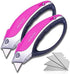 Pack 5 Pink Box Cutter Retractable Utility Knife - Two Heavy Duty Cardboard Carton Cutter Opener Retracting