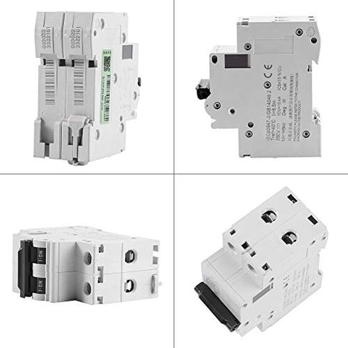 2P 250V Low-Voltage DC Miniature Circuit Breaker 63A for Solar Panels, Grid System, DIN Rail Mount
