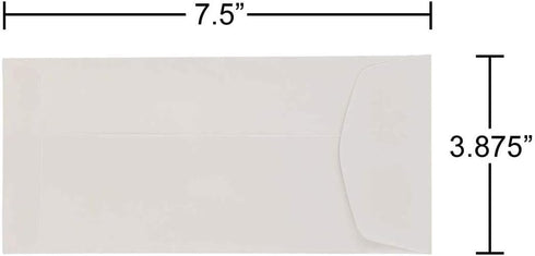 JAM PAPER Monarch Policy Envelopes, 8 Glove, 3 7/8 x 7 1/2, White, 50/Pack