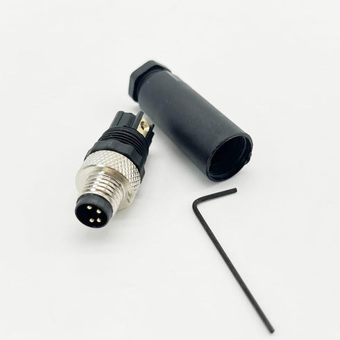 2Pcs M8 4 Pin Male Circular Connector, IP67 Waterproof Field Assembly Sensor A Code Adapter 60V 4A AC/DC