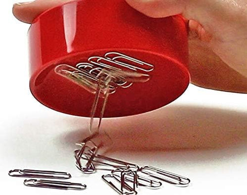 Clipwell Magnetic Paper Clip Holder - Easy Toss & Pick-Up, Powerful Magnet for Home & Office Organizer, Yellow