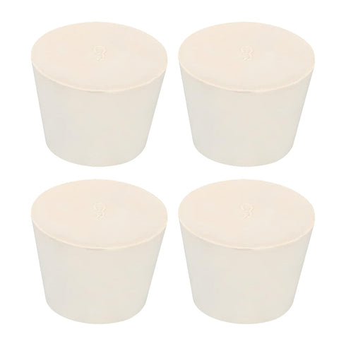 MECCANIXITY Rubber Tapered Plug, 32mm to 42mm Solid Test Tubes Bungs Stopper, White, 4 Pieces