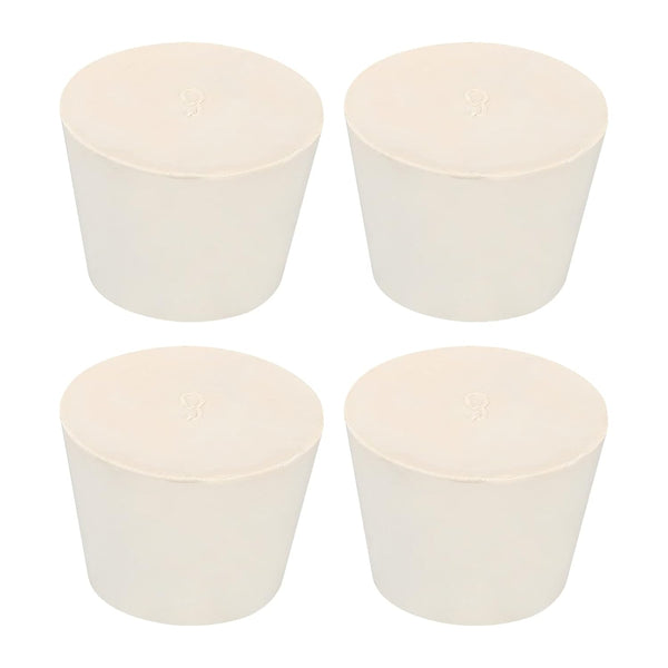 MECCANIXITY Rubber Tapered Plug, 32mm to 42mm Solid Test Tubes Bungs Stopper, White, 4 Pieces