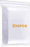 200 Pack 1" x 1" Durable Small Thick Clear Zip Poly Seal Lock Bags, Heavy Duty 4 Mil Reclosable Plastic Zip Bags