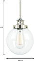 1-Light Progress Lighting Penn Collection Polished Nickel Mini-Pendant