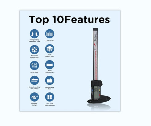 Electronic Digital Caliper and Measuring Tape, 6 Inch/150mm Micrometer with Large LCD Screen, 60 Inch/150cm Measuring
