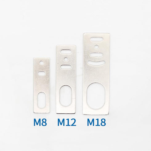 M8 M12 M18 SN04 L-Shaped Straight I Type Mounting Iron Bracket for Inductive Proximity Sensor (10 Pack, M12-I TYPE)