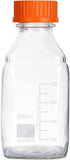 Lab Media Storage Square Bottles with GL45 Screw Cap, Leakproof for Scientific Use, Pack of 8 (500ml)