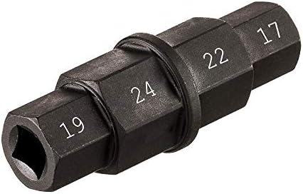 Hex Axle Wrench, 4 Metric Sizes, 17mm, 19mm, 22mm, 24mm, Black, Heat-Treated