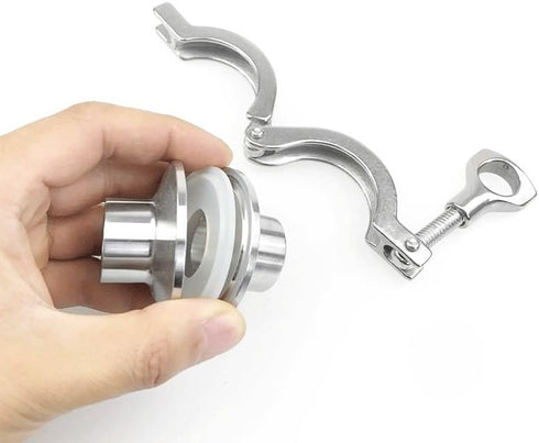 HNIGLLEEHN 1pc 304 Applications(19mm) Stainless Steel Tri Clamp Weld Ferrule Kit - Quick-Fit Clamp for Food, Beverage