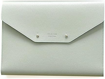 Modern Design A5 Size PU Leather Padfolio with Writing Pad, Pen Holder, Card Slots, Extra Pockets, Mint Gray