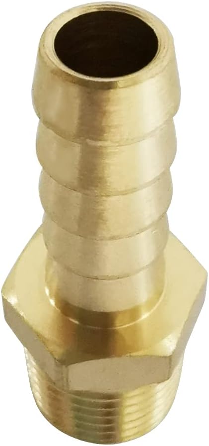 Avanty Brass Hose Barb Fitting, 1/8" Barbed x 1/4" NPT Male Adapter Connector, Pack of 2