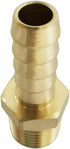 Avanty Brass Hose Barb Fitting, 1/8" Barbed x 1/4" NPT Male Adapter Connector, Pack of 2
