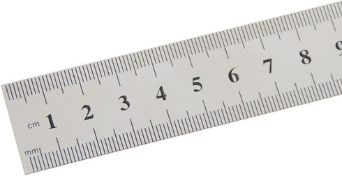Silver Double-Sided Scale, Stainless Steel Straight Ruler, Measuring Tool for School Office Drafting Supplies