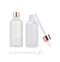 100ml/3.4oz Frosted Glass Dropper Bottles, 2 Pack Essential Oil and Perfume Sample Containers with Rose Gold Lids