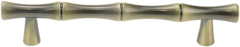 5PCS Bamboo Imitation Bronze Cabinet Pulls, 3.8-inch Hole Centers Drawer Handle Furniture Hardware