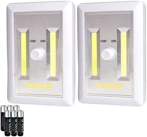 nextool 2-Pack Adjustable Brightness COB LED Cordless Dimmer Switch Light, Battery Operated Night Lights