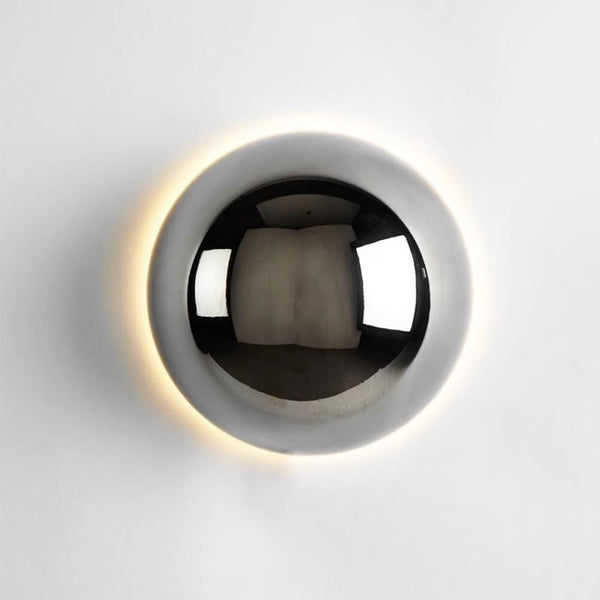 Eberow Modern Sphere Wall Sconce, 6.3 Inch Round Ball Light with Backlit Glow