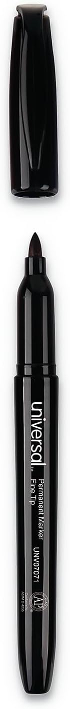 Universal UNV07071 Fine Bullet Tip Permanent Marker, Black, 1 Dozen