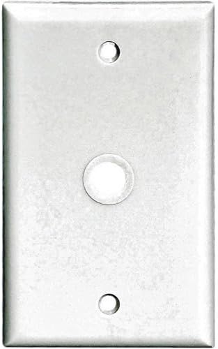 Cooper Wiring Devices 2128W 1-Gang Telephone Coaxial Cable Wall Plate, .375" Diameter