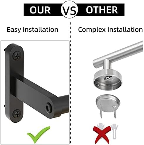 24 Inch Matte Black Towel Bar for Bathroom, Towel Racks for Bathroom Wall Stainless Steel, Heavy Duty Bathroom Towel Rod Wall Single Towel Bar by KLJKPA