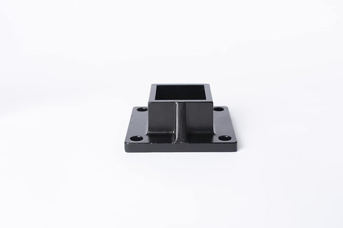 Floor Mount Post Flange for 2" Square Fence Post and Deck Railing, Heavy Duty Aluminum