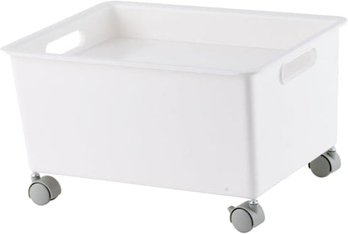 Cyrank 4 Rolling Crate, Portable Rolling Shopping Cart Movable PP Utility Crate Basket on Rotate Wheels for Clothes