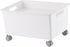 Cyrank 4 Rolling Crate, Portable Rolling Shopping Cart Movable PP Utility Crate Basket on Rotate Wheels for Clothes