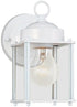 8592-15 1-Light, Generation Lighting New Castle One Light Outdoor Wall Lantern with Clear Glass Panels, White Finish