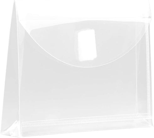 JAM PAPER Plastic Expansion Envelopes, Index Size, 12/Pack, Clear