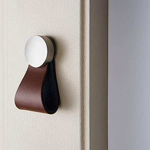 Generic Cabinet Pulls Nordic Simple Drawer Cabinet Door Wardrobe Door Leather Single Hole Handle Extremely Simple Light