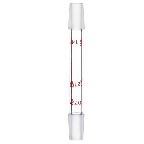 stonylab Glass 14/20 Straight Laboratory Adapter, Borosilicate Glass, 30 mm Between Two 14/20 Ground Joints (70 mm)