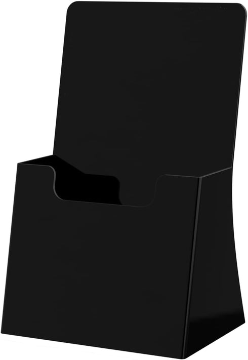 6 Pack 4.25" Countertop Marketing Holders Brochure Holder for Trifolds Black Acrylic Literature Organizer Freestanding
