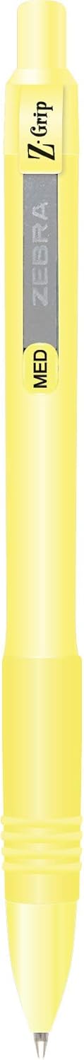 Zebra Pen Z-Grip Pastel Retractable Ballpoint Pen, Assorted Color Barrel, Medium Point, 1.0mm, Black Ink, 10-Pack (22101)