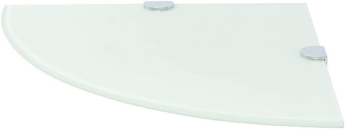 WXGTBKPR 9.8 9.8 Inch Corner Shelf Floating Wall Mount x White Tempered Glass Triangular Display Rack for Bathroom