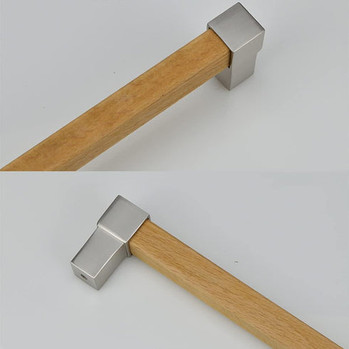IBOWZ 2 Kitchen Cupboard Handle Pieces Drawer Handle Solid Wood Handles Base Made of Gold Solid Zinc Alloy Cupboard