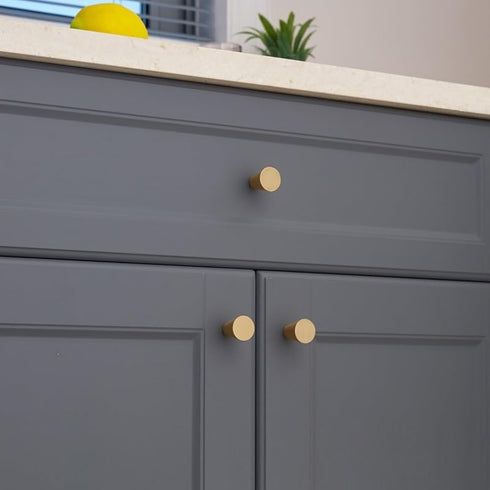 SANCHAKOU 6 Pack Dresser Drawer Pulls Bedside Table Wardrobe Brass Handle Furniture Cabinet Drawer Handle Single Hole