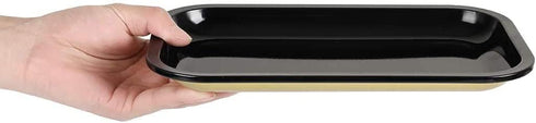 Black Metal Tray 2 Pack, 11"x7" and 7"x5.5", Stylish Black Design